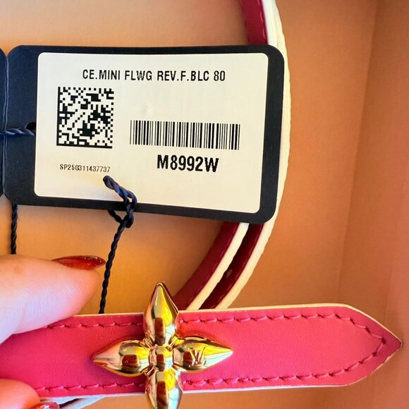 Louis Vuitton TM Murakami Mini Flowergram Reversible Belt Pink White 80cm XS NEW - Picture 13 of 15